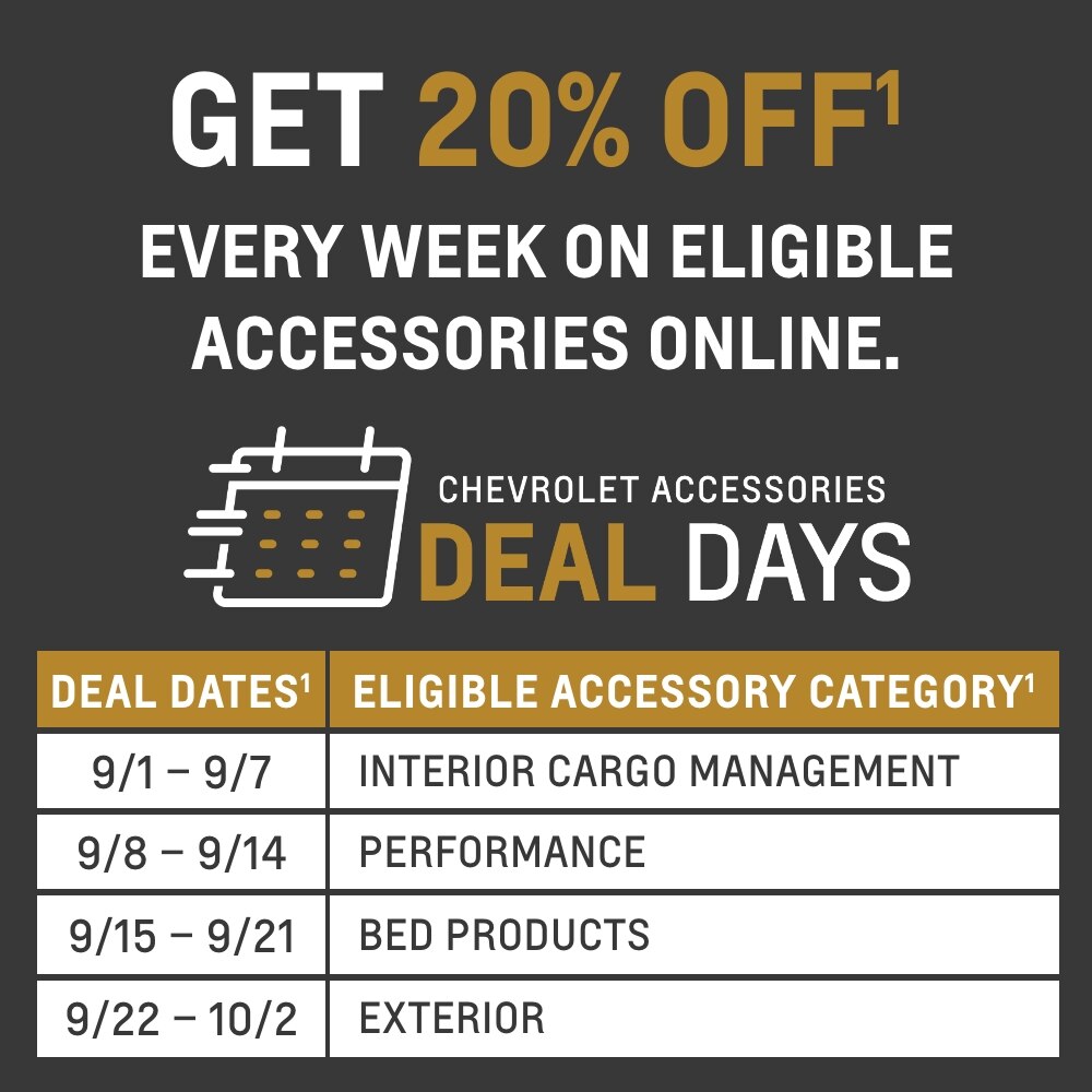 Shop Accessories for Chevrolet Vehicles Shop Accessories for Chevrolet Vehicles